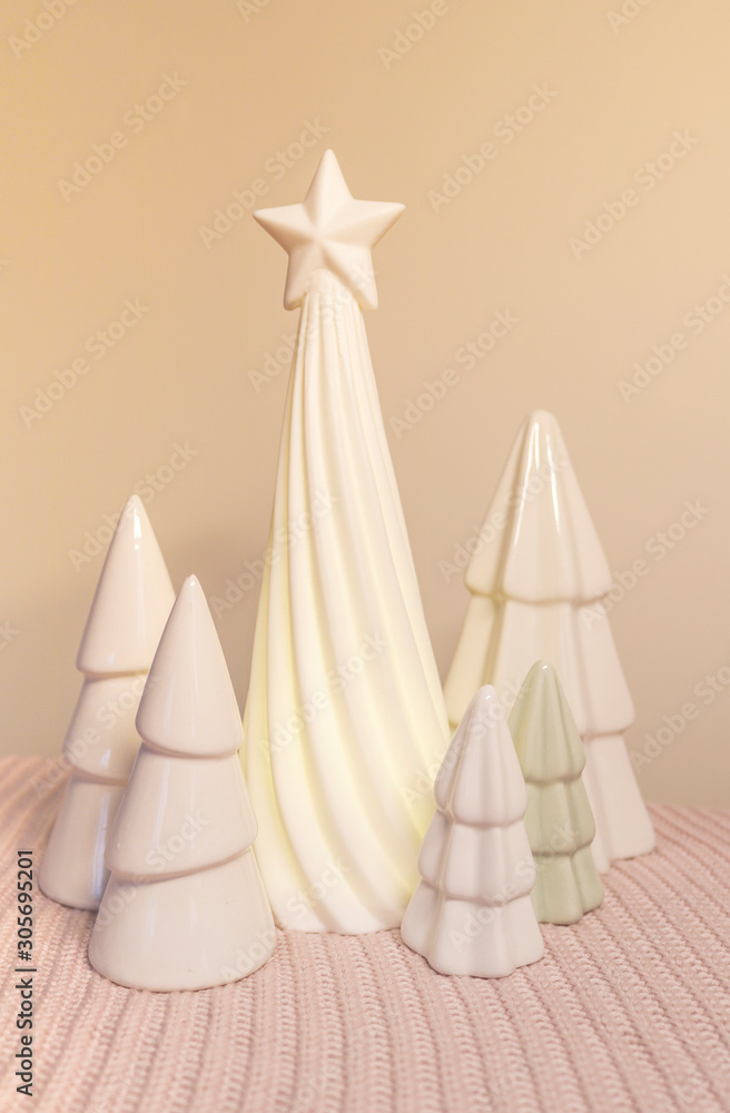 Christmas and New Year decorations for the home. Christmas star and Christmas tre Christmas and New Year decorations for the home. Christmas star and Christmas tre