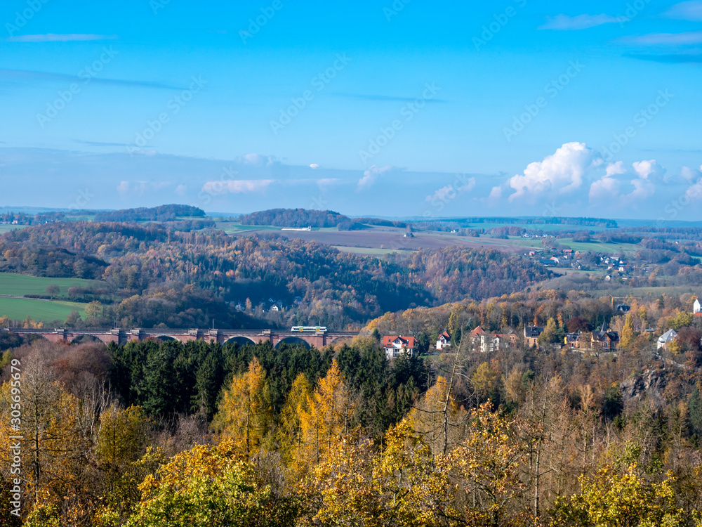 Landschaft im Vogtland Sachsen Herbst