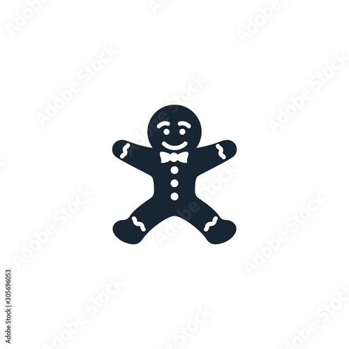 gingerbread man creative icon. filled simple illustration. From Christmas icons collection. Isolated gingerbread man sign on white background
