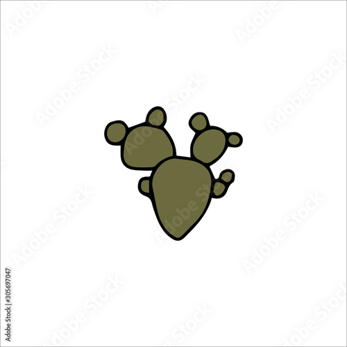 Hand drawn cactus isolated on a white background. Vector illustration