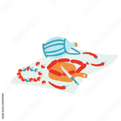 Set of products for cooking, pizza
