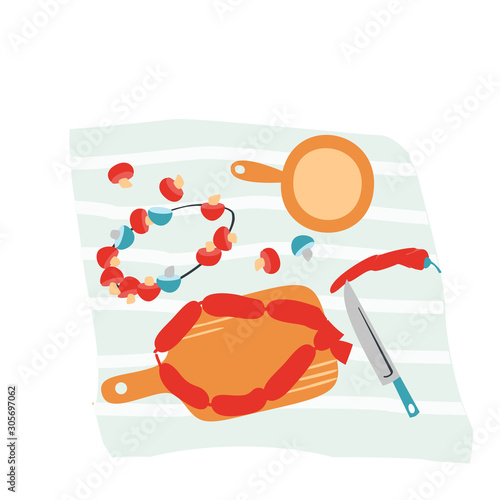 Set of products for cooking, pizza