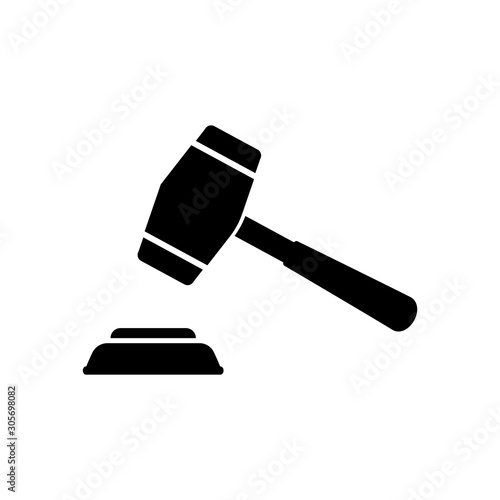 Judge Gavel Auction Icon Vector Illustration