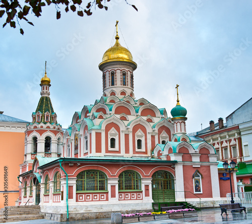 Cathedral of image Our Lady of Kazan n Red Square is monument of orthodox architecture/ Moscow/ Russia/ its reconstruction was completed in 1993