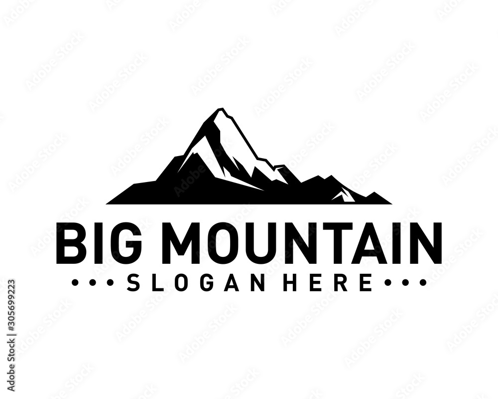 Big Mountain Logo Vector. Mountain Logo Template. Illustration Big Mountain Logo Vector. Mountain Logo Template. Illustration