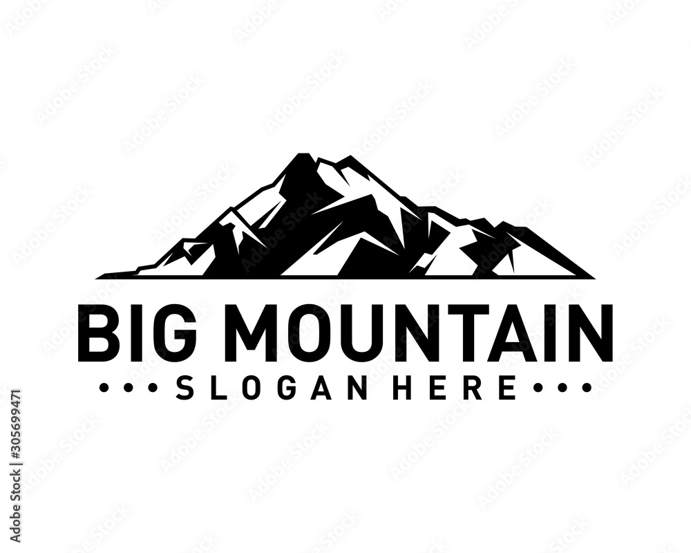 Big Mountain Logo Vector. Mountain Logo Template. Illustration