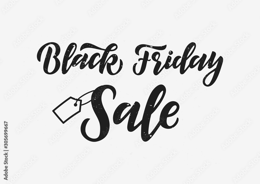 Naklejka premium Black friday sale hand drawn lettering