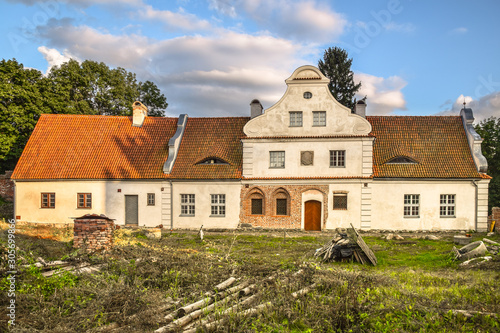 Fototapeta Naklejka Na Ścianę i Meble -  Old presbytery in Reszel. One of the oldest residential building in town. Warmian-Masurian Voivodeship, Poland.