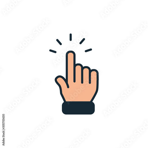 startup hand pointing out fill style icon