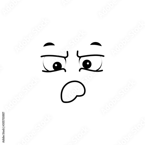 Emoji, indignation icon. Simple line, outline vector of cartoon face icons for ui and ux, website or mobile application