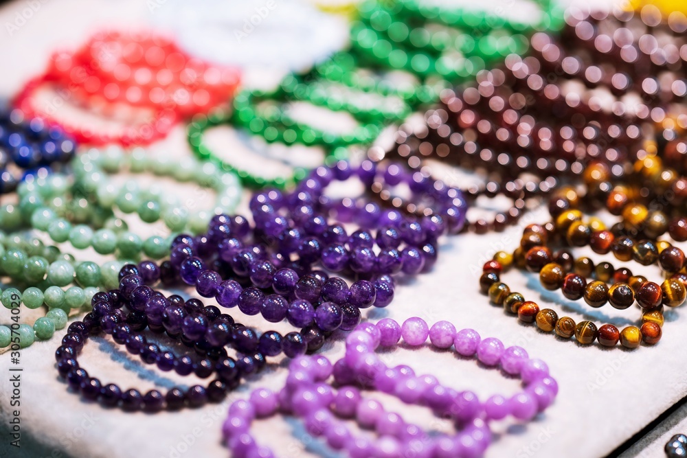 Obraz premium Homemade Female Beads Are Made Of Striped Stones