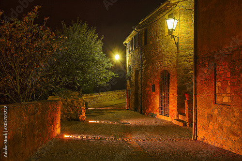 Beautiful Italian street of  small old provincial town