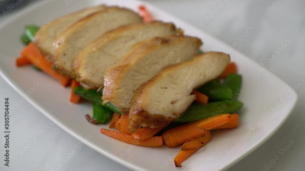 grilled chicken with green peas and carrot grilled chicken with green peas and carrot