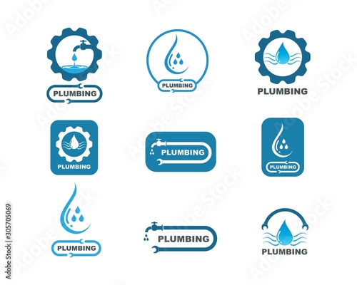 plumbing vector illustration logo icon © sangidan