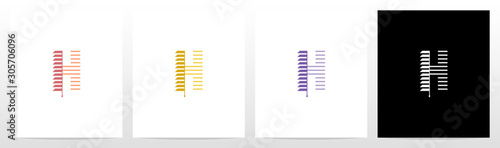 Window Blinds Letter Logo Design H