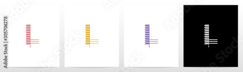 Window Blinds Letter Logo Design L