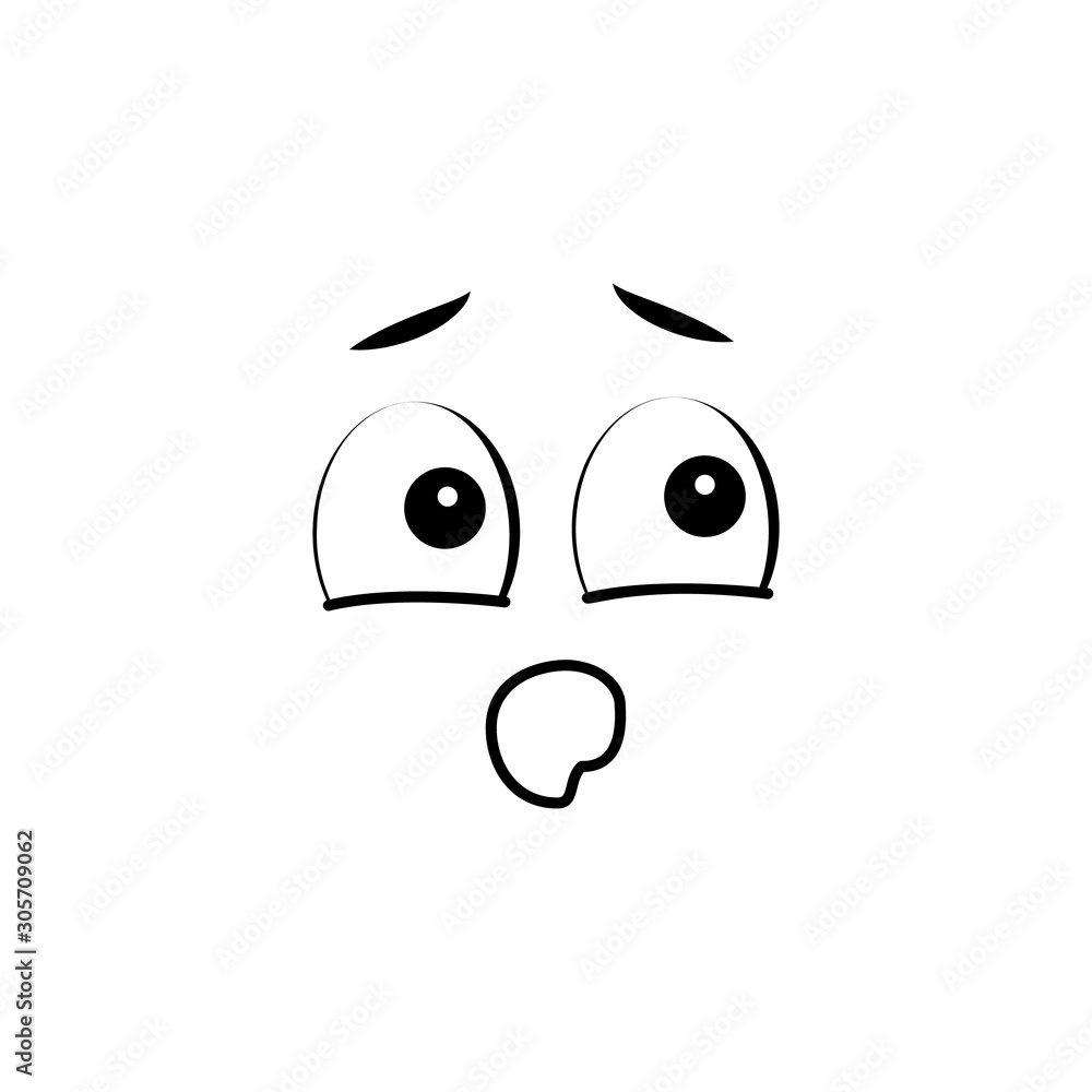 Emoji, fear icon. Simple line, outline vector of cartoon face icons for ui and ux, website or mobile application Emoji, fear icon. Simple line, outline vector of cartoon face icons for ui and ux, website or mobile application