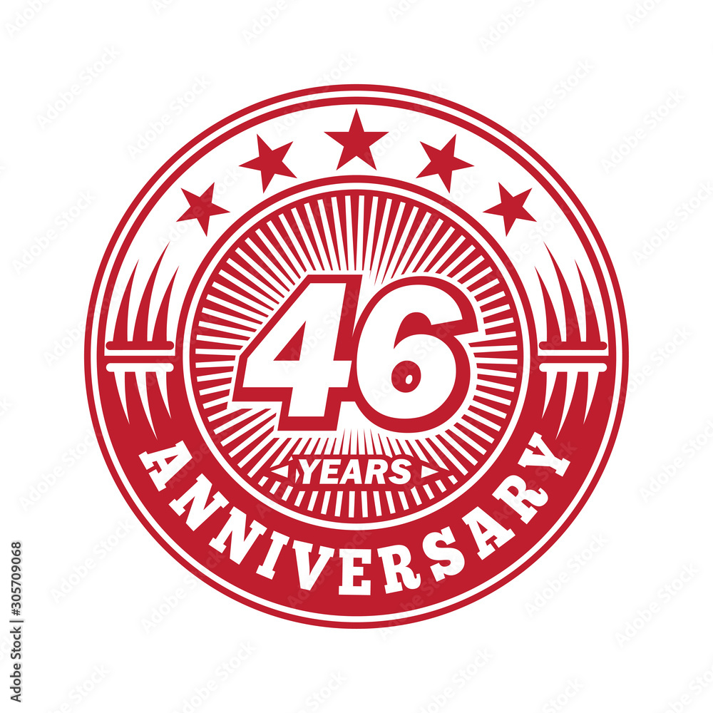 46 years logo. Forty-six years anniversary celebration logo design. Vector and illustration. 46 years logo. Forty-six years anniversary celebration logo design. Vector and illustration.
