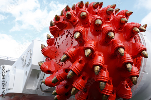 industry coal crusher teeth red and white colors photo