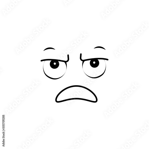 Emoji, woeful icon. Simple line, outline vector of cartoon face icons for ui and ux, website or mobile application