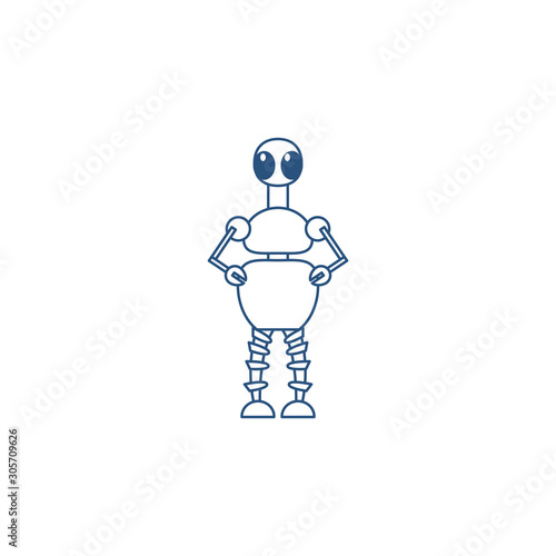 humanoid robot line style icon