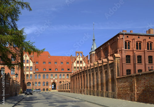 Polish brick architecture in Chelmno, a city in the Kuyavian-Pomeranian Voivodeship, Poland photo