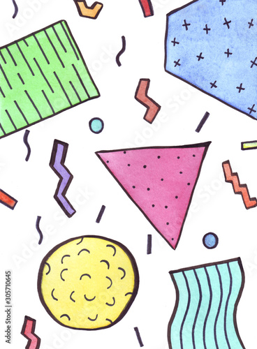 color illustration funny abstract shapes