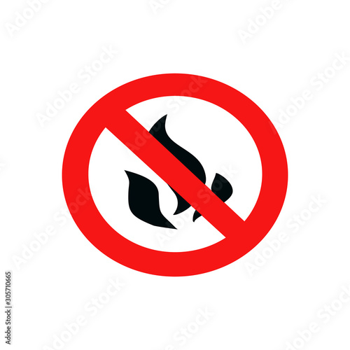 sign No fires,blame,burn design vector isolated on white background