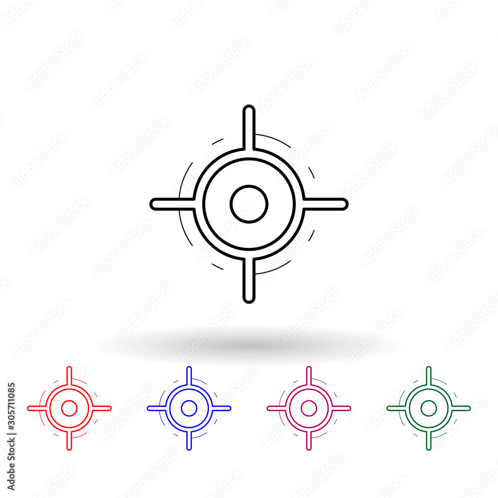 Pointer on the map multi color icon. Simple thin line, outline vector of navigation icons for ui and ux, website or mobile application Pointer on the map multi color icon. Simple thin line, outline vector of navigation icons for ui and ux, website or mobile application