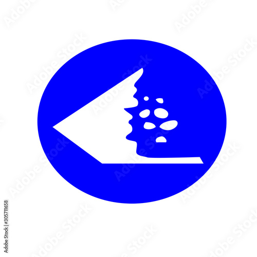 rock falling warning sign vector
