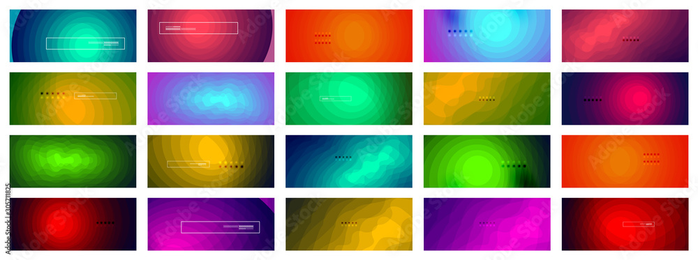 Set of abstract color gradient fluid design backgrounds. Blend effects. Vector Illustrations For Wallpaper, Banner, Background, Card, Book Illustration, landing page - obrazy, fototapety, plakaty 