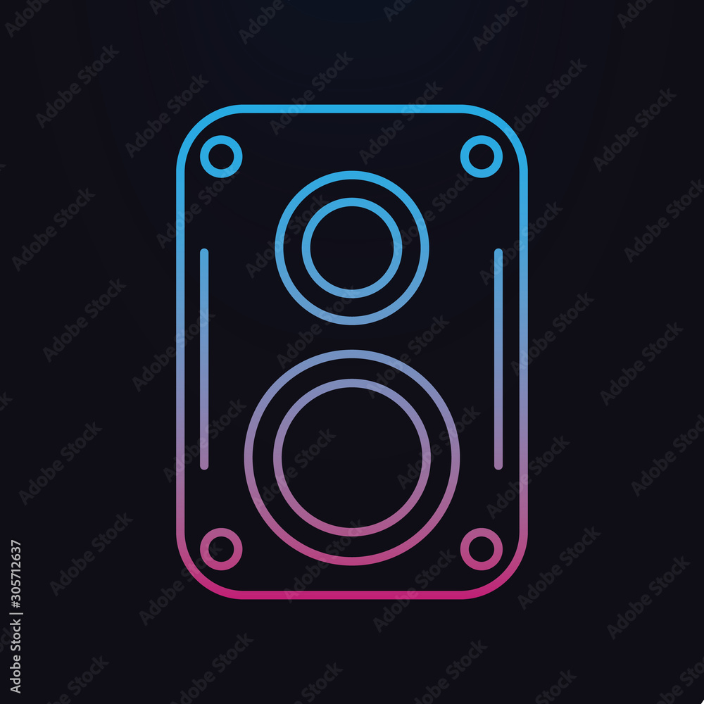 Music speaker nolan icon. Simple thin line, outline vector of party icons for ui and ux, website or mobile application Music speaker nolan icon. Simple thin line, outline vector of party icons for ui and ux, website or mobile application