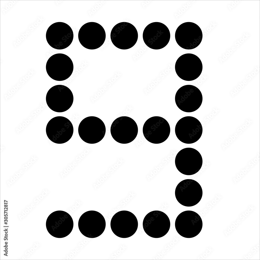 Dot alphabet make from circle number 9 isolated on white background Dot alphabet make from circle number 9 isolated on white background