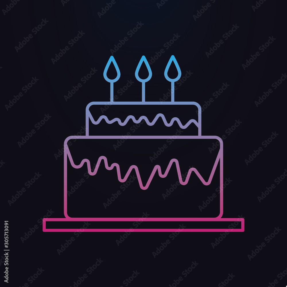Birthday cake nolan icon. Simple thin line, outline vector of party icons for ui and ux, website or mobile application Birthday cake nolan icon. Simple thin line, outline vector of party icons for ui and ux, website or mobile application
