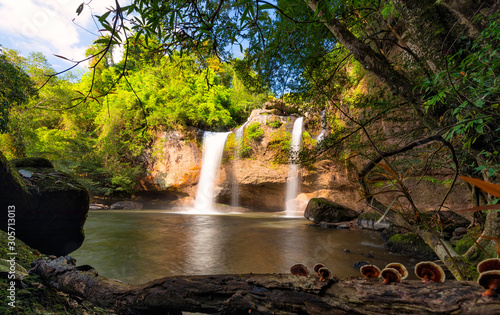 The beautiful Hew Suwat waterfall in Khao Yai National park   Thailand