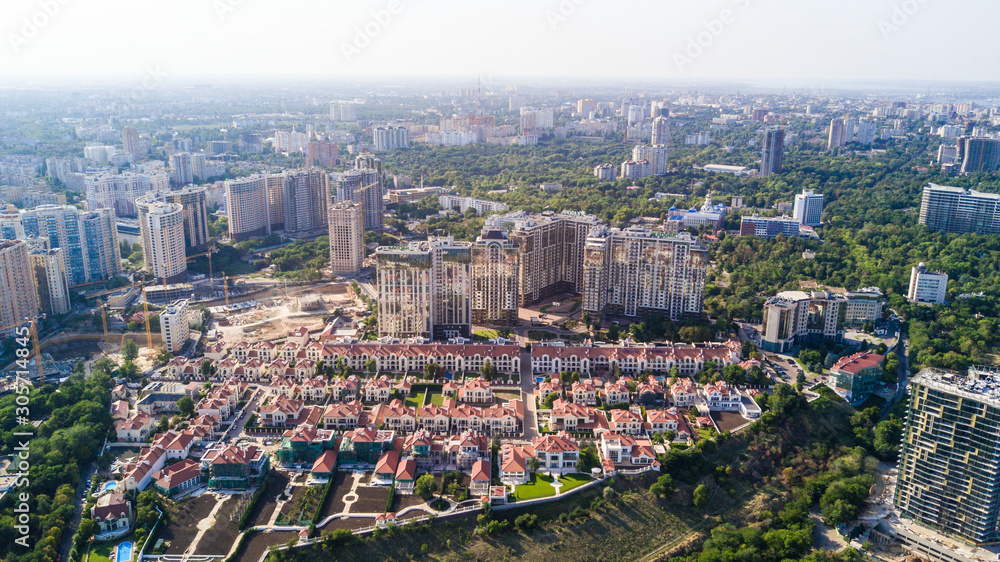 Naklejka premium Aerial view of Odessa historical city centre in Ukraine