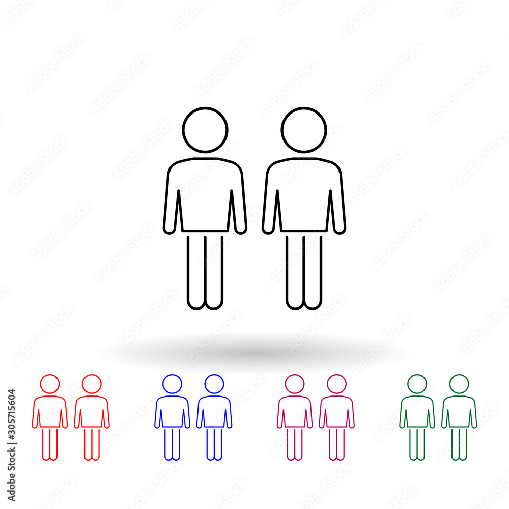 People multi color icon. Simple thin line, outline vector of people icons for ui and ux, website or mobile application People multi color icon. Simple thin line, outline vector of people icons for ui and ux, website or mobile application
