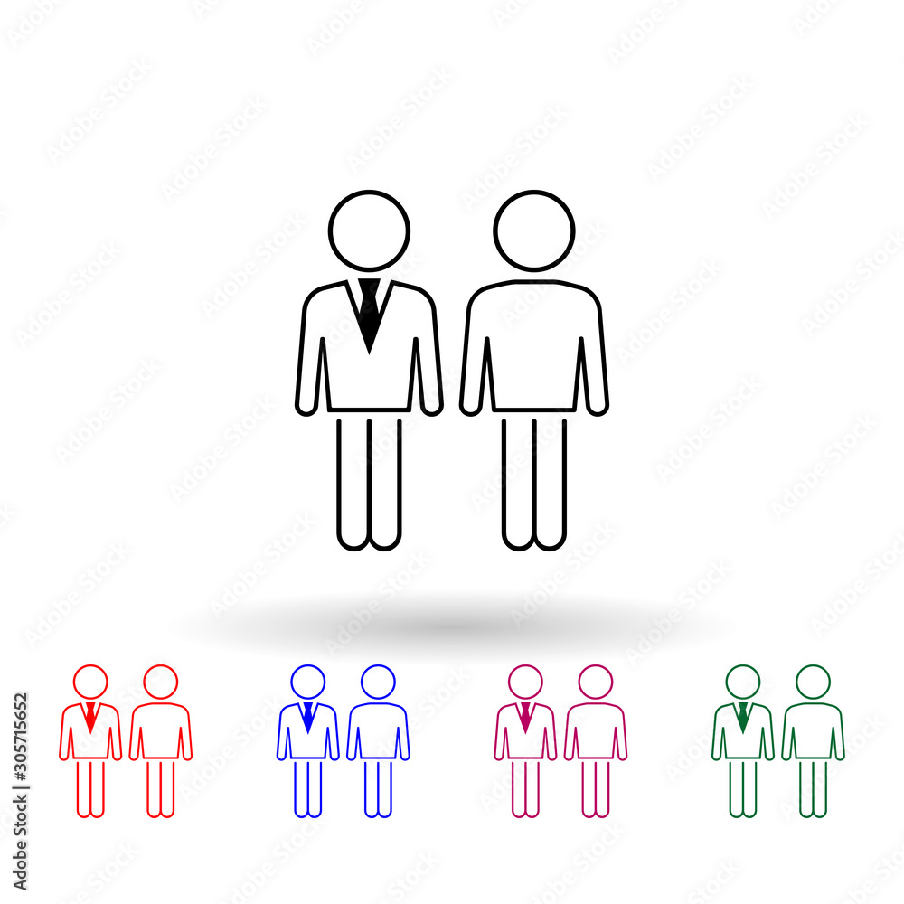Relationship of business person with client multi color icon. Simple thin line, outline vector of people icons for ui and ux, website or mobile application Relationship of business person with client multi color icon. Simple thin line, outline vector of people icons for ui and ux, website or mobile application