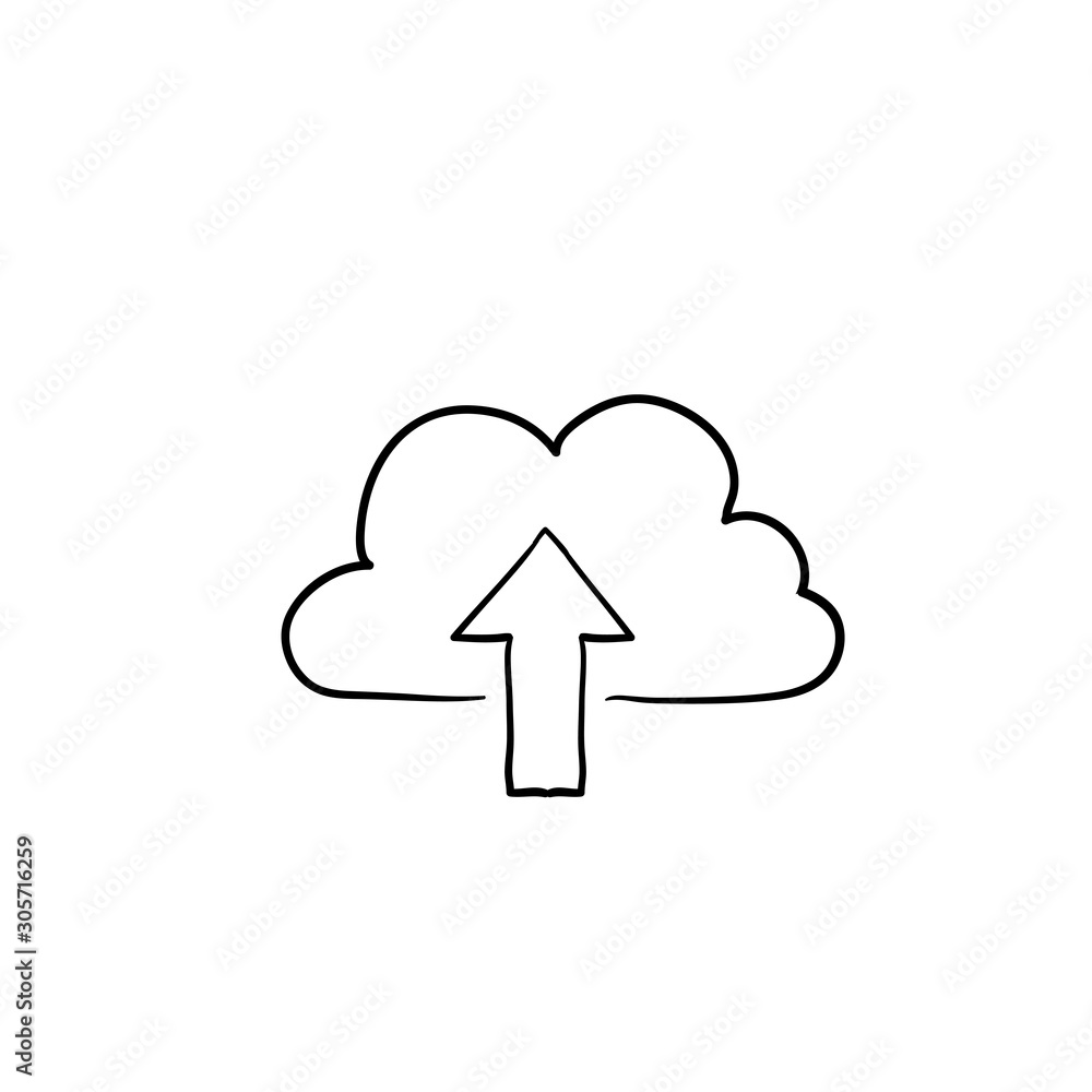 upload icon illustration with hand drawn doodle style isolated upload icon illustration with hand drawn doodle style isolated