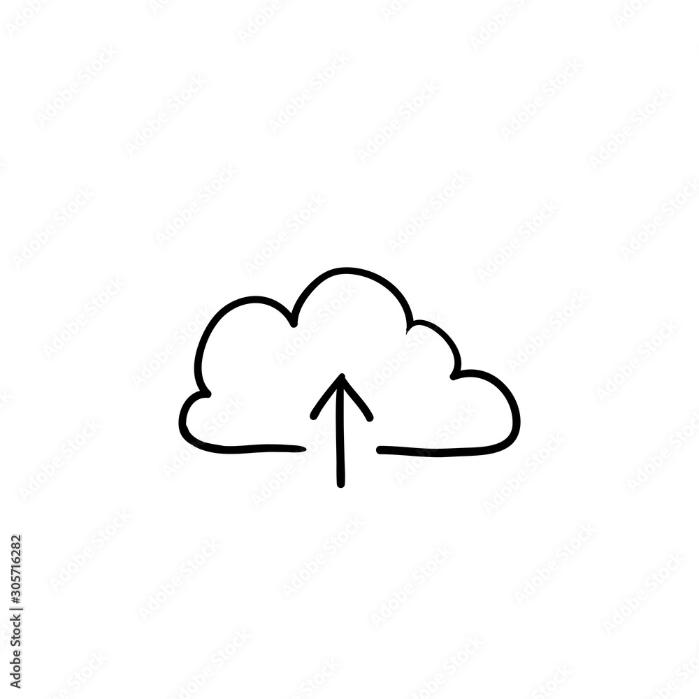 upload icon illustration with hand drawn doodle style isolated upload icon illustration with hand drawn doodle style isolated