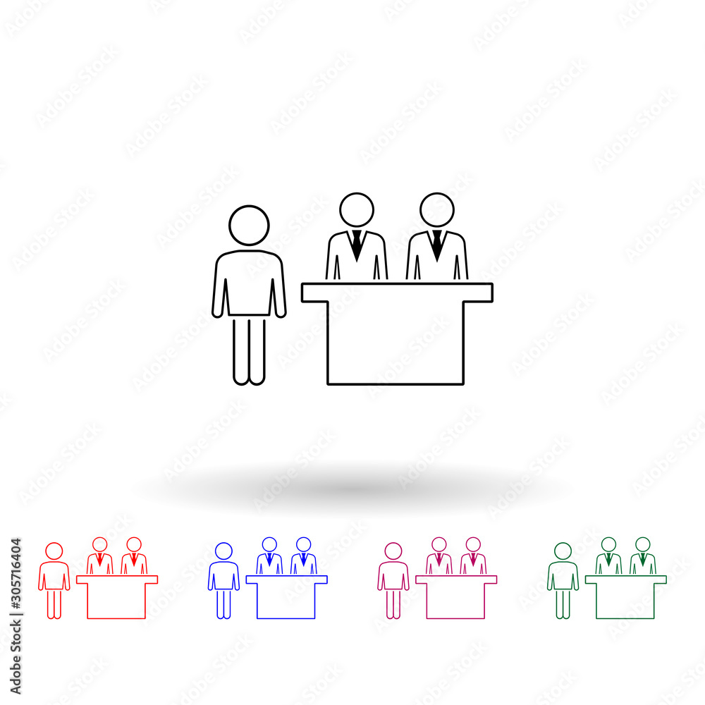 Client multi color icon. Simple thin line, outline vector of people icons for ui and ux, website or mobile application Client multi color icon. Simple thin line, outline vector of people icons for ui and ux, website or mobile application