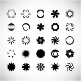Abstract Circle Icon Set. Vector Isolated On Gray. Abstract Circle For Company Symbol, Dot Logo, Technology Icon And Element Design.Creative Circle Icons For Dot And Tech Logo. Abstract Round Template