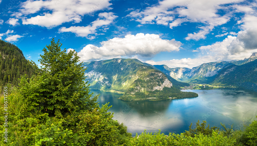 Panoramic view of Hallstatt, Austria Panoramic view of Hallstatt, Austria