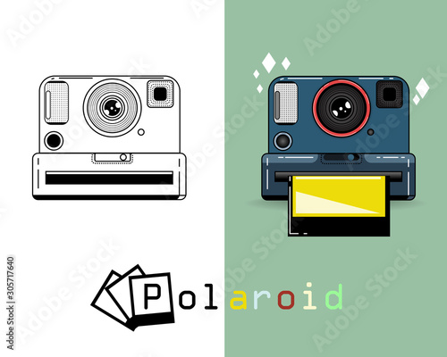 polaroid camera vector set of polaroid logo 