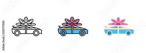 Car gift icon isolated on white background for web design