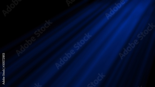 3D rendering of volumetric rays of light shining from above, penetrating through a thick air curtain