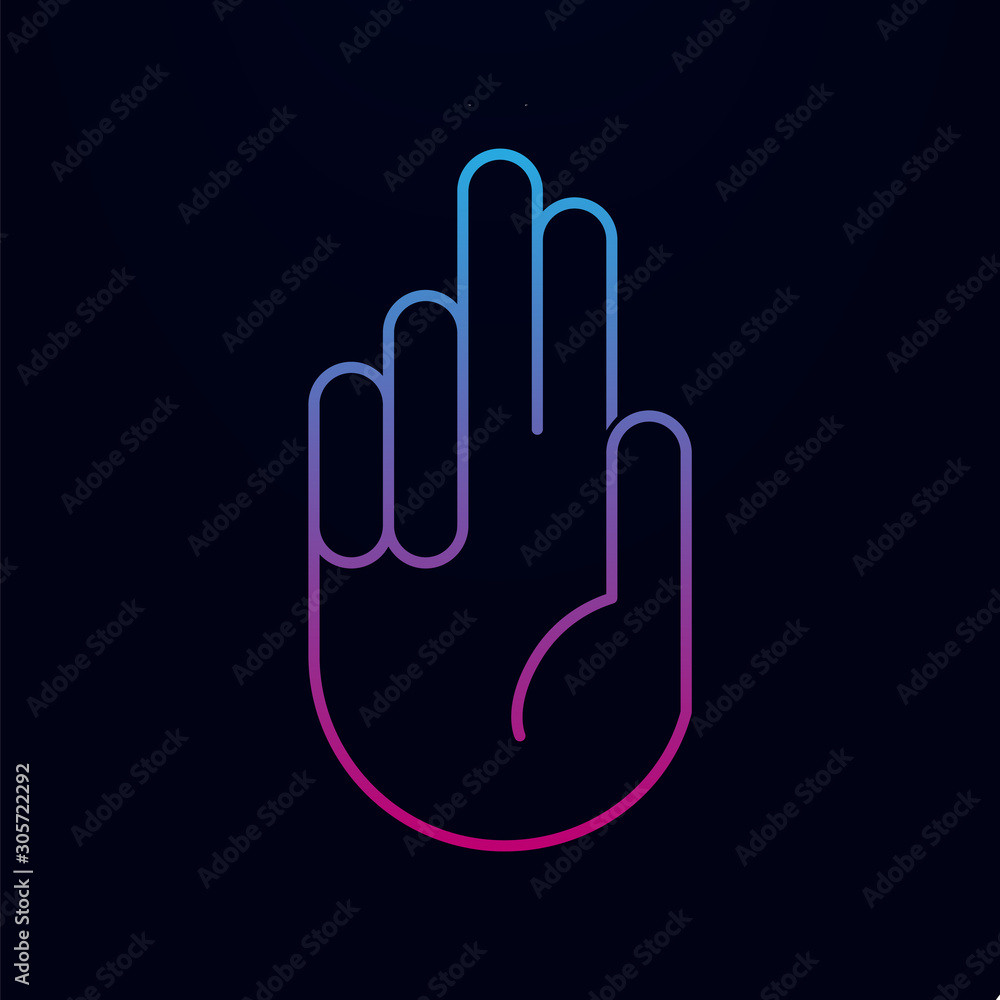 Hamsa hand nolan icon. Simple thin line, outline vector of religion icons for ui and ux, website or mobile application Hamsa hand nolan icon. Simple thin line, outline vector of religion icons for ui and ux, website or mobile application