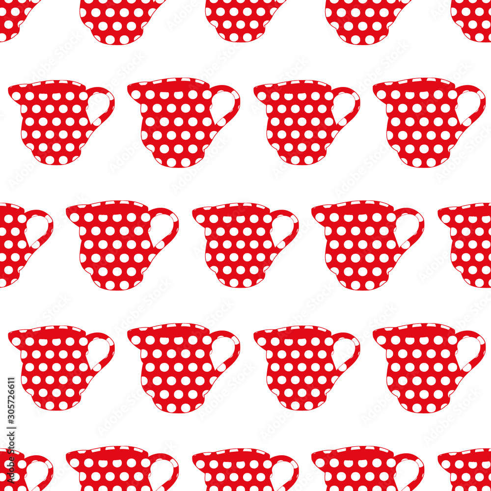Red and white seamless pattern print background