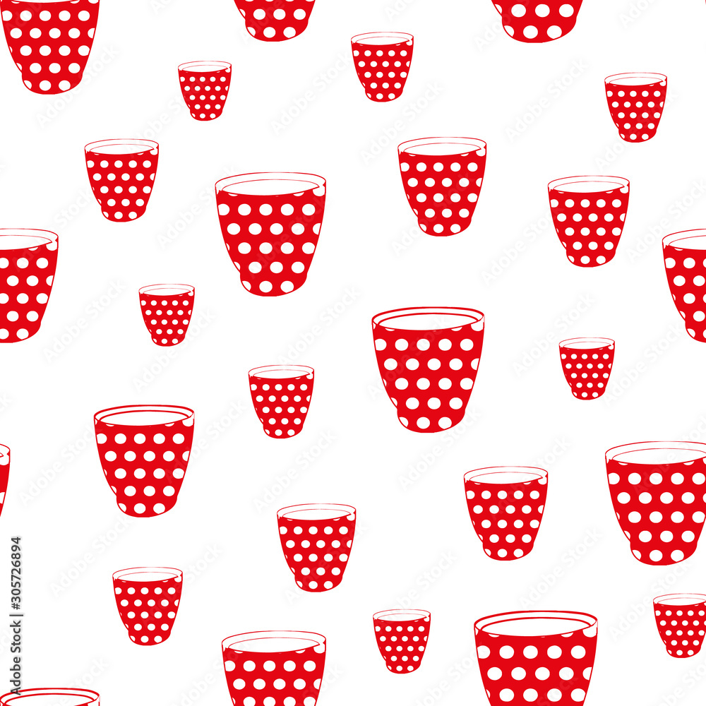 Red and white seamless pattern print background
