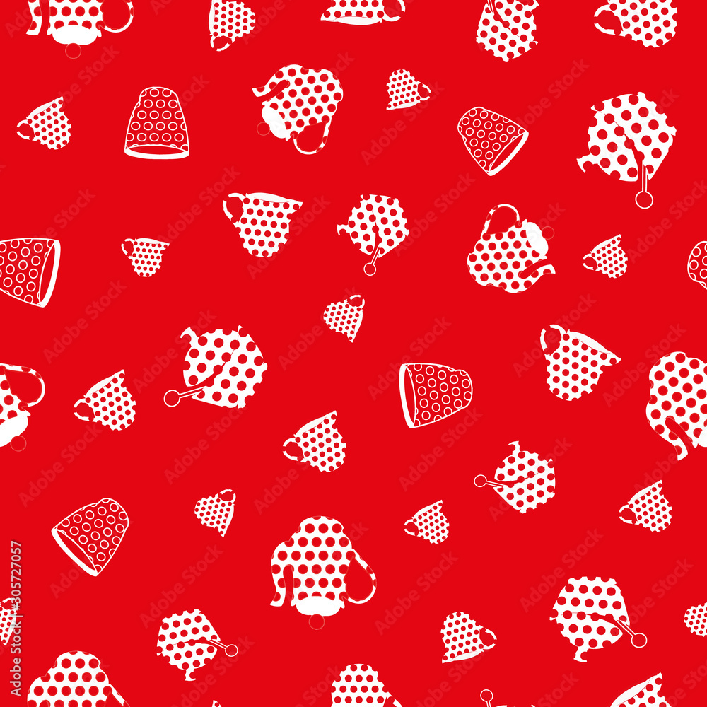 Red and white seamless pattern print background